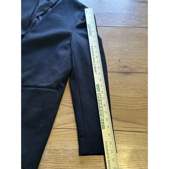 Spanx Perfect Collarless Blazer Black Ponte Knit Jacket Oversized Women’s Size M - Picture 14 of 16